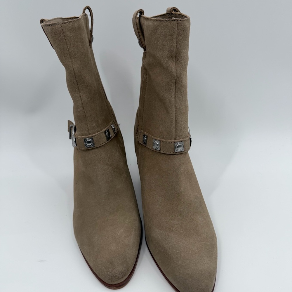 Lucky Brand Sogn Buckled Block-Heel Western Boots - Picture 2 of 9